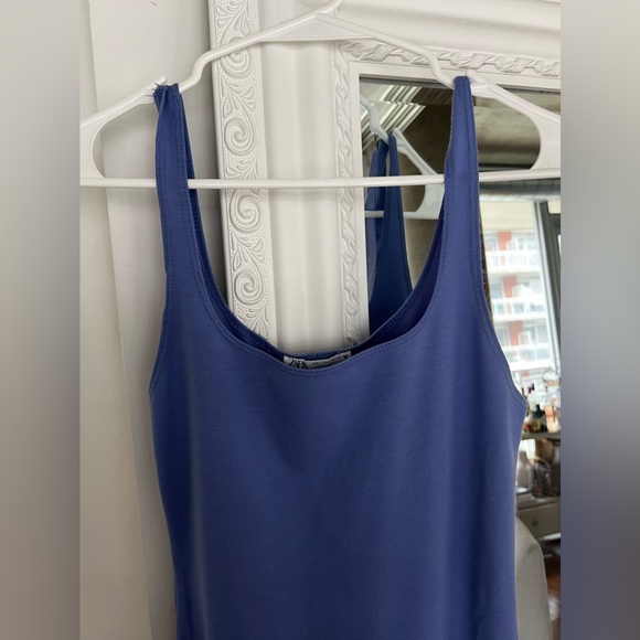 Blue Zara fitted midi tank dress - Picture 2 of 7